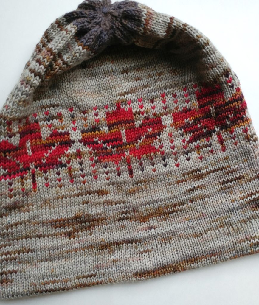 maple leaf knitted hat