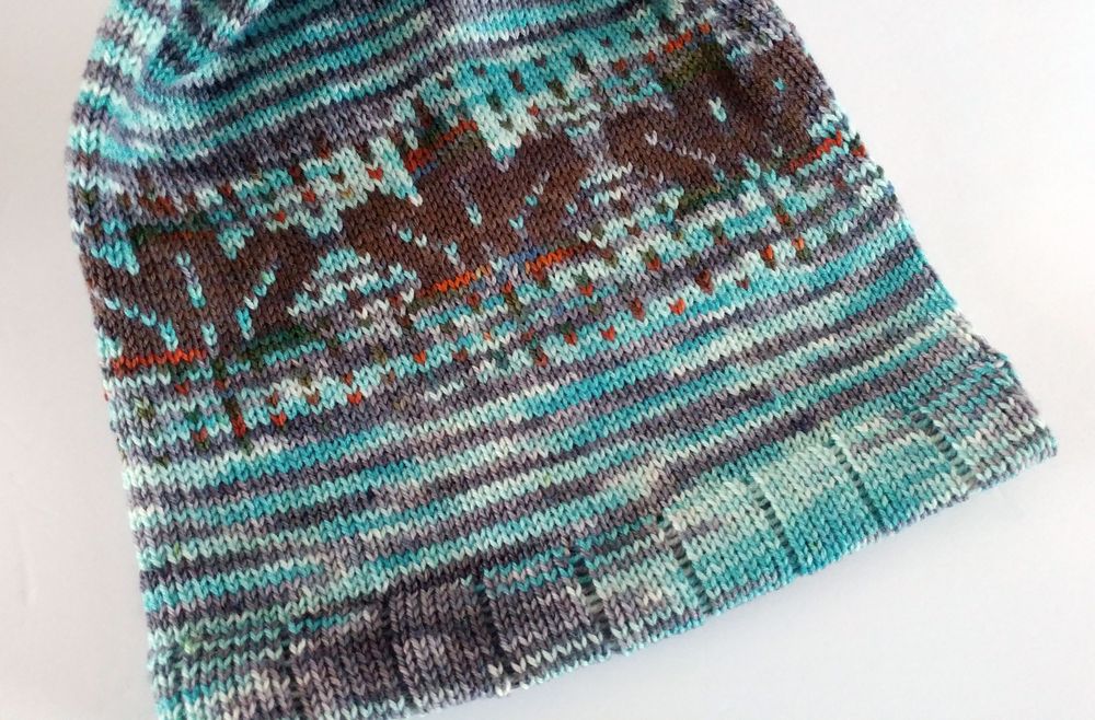knitted maple leaf hat by Lori Law